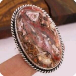 Crazy Lace Agate Gemstone 925 Sterling Silver Handmade Ring